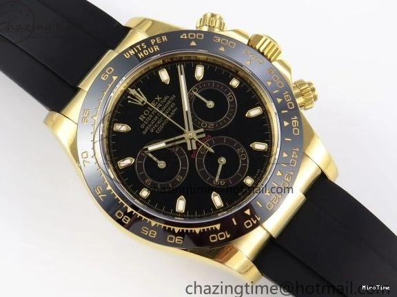 MiroTime 0103 DAYTONA 116518 APSF 1:1 BEST EDITION BLACK DIAL ON OYSTERFLEX RUBBER STRAP SH RelaxedFit 1782